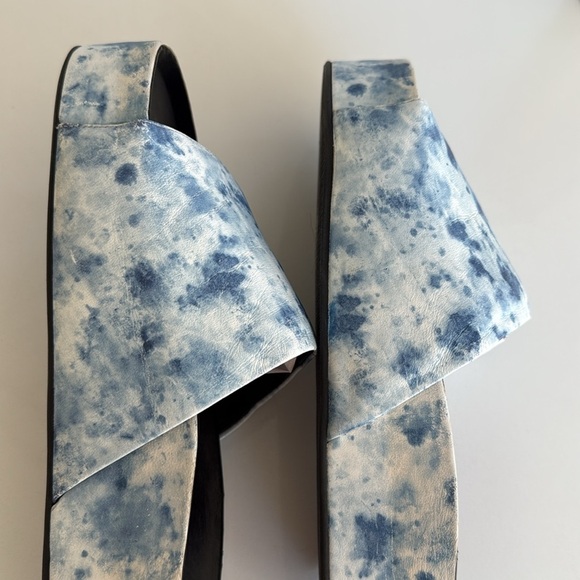 Simone Miller Blue white Tie Dye Cloudy Platform Sandal Bubble Slides Size 38/8 - Picture 11 of 16